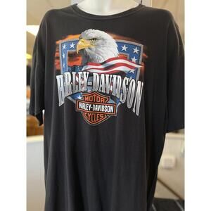Harley Davidson Bald Eagle American Flag t-shirt 2XL USA